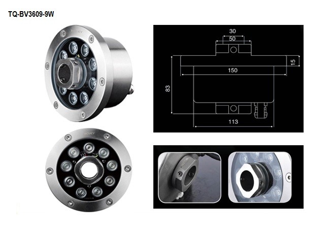 TQ-BV3609-9W  LED Underwater Lights RGB 9W