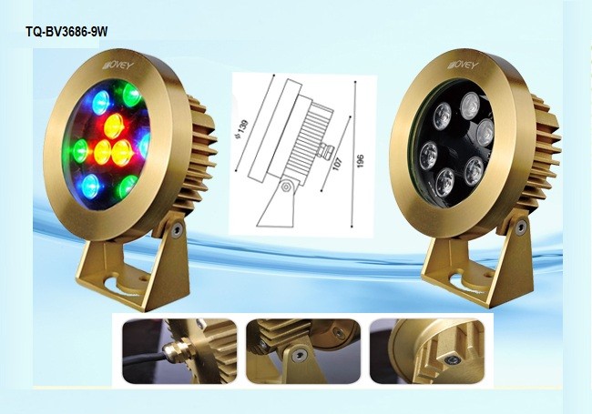 TQ-BV3686-9W  LED Underwater Lights RGB 9W