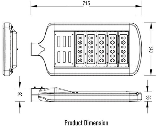 TQ-JRA5-150-150W   LED High Power Street Light J Series 150W  (USA Technology)