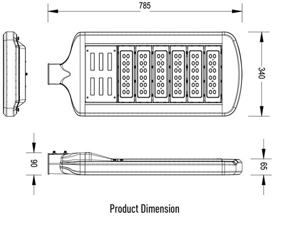 TQ-JRA5-180-180W   LED High Power Street Light J Series 180W  (USA Technology)