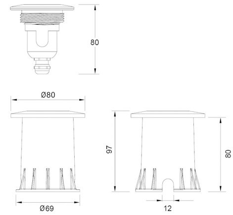 TQ-JRD60-1.5W   LED High Power Inground Light J Series 1.5W  (USA Technology)