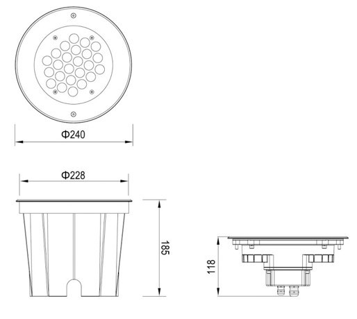 TQ-JRD2-24-31W   LED High Power Inground Light J Series 31W  (USA Technology)