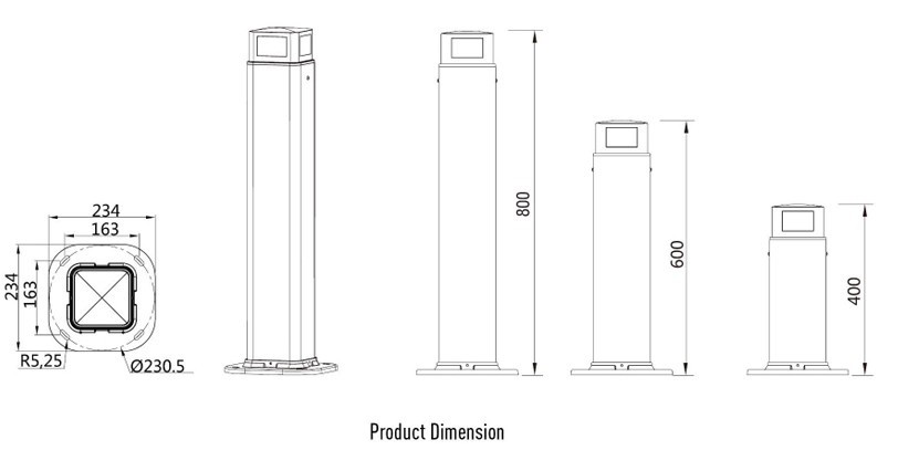 TQ-JRK5-4-11W   LED High Power Bollard Light J Series 11W  (USA Technology)