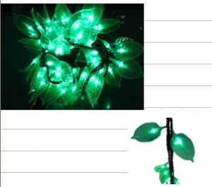 TQ-SD-LY-100 LED TREE GREEN LEAFAGE STRING LIGHTS 100 Bulbs